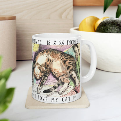 Kitty Savasana - Mug - Arjuna Rigby Art and Lifestyle Store