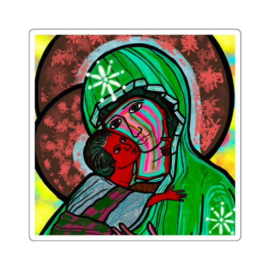 Madonna & Chid Sticker (Green Robes) - Arjuna Rigby Art and Lifestyle Store