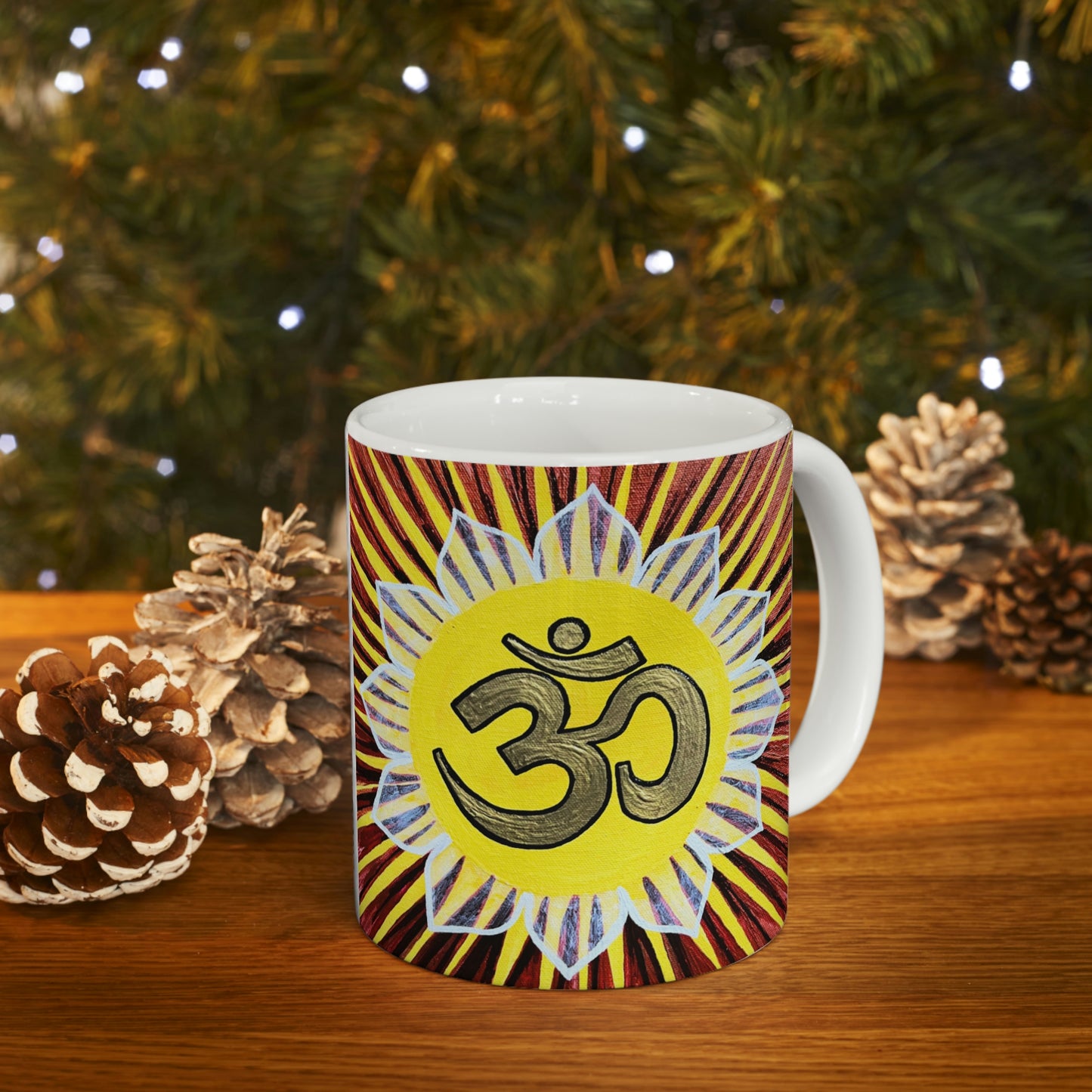 Gold Sunburst OM - Mug - Arjuna Rigby Art and Lifestyle Store