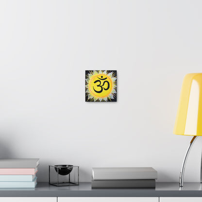 Sunburst AUM on Black Background - Canvas Box-Print - Arjuna Rigby Art and Lifestyle Store