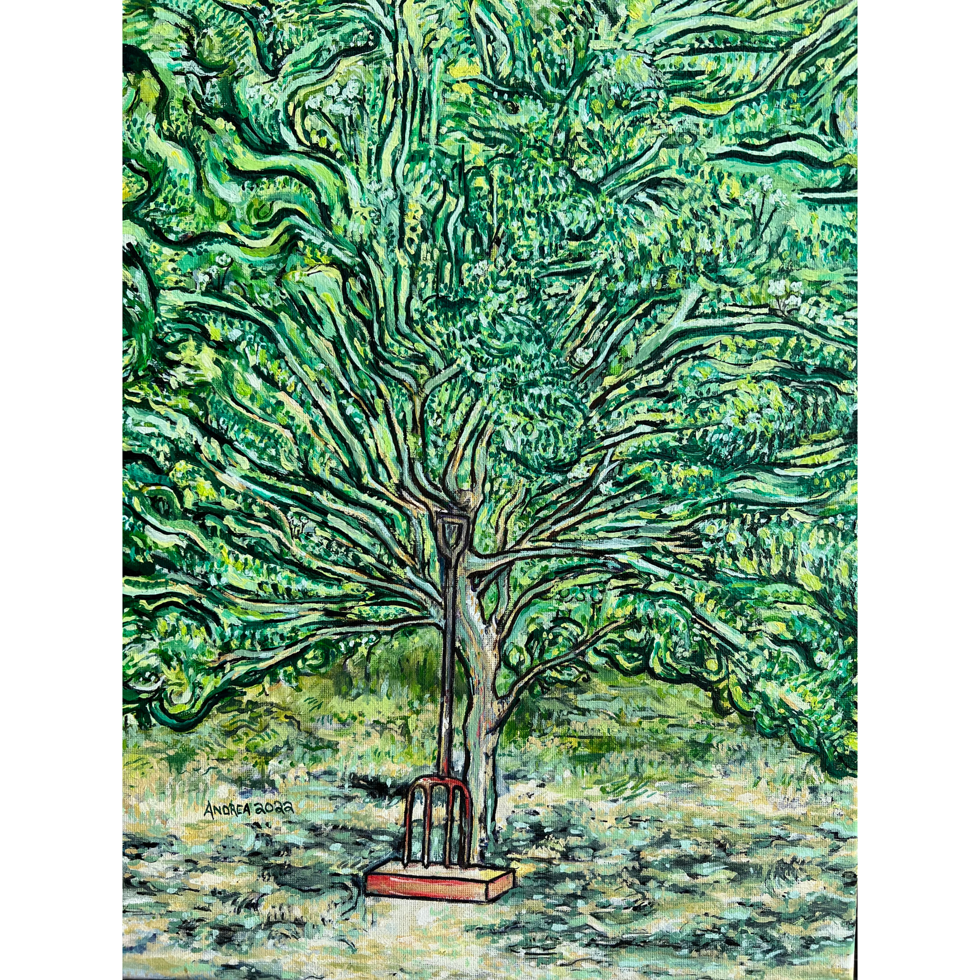 The Pear Tree - Original Painting - Arjuna Rigby Art and Lifestyle Store