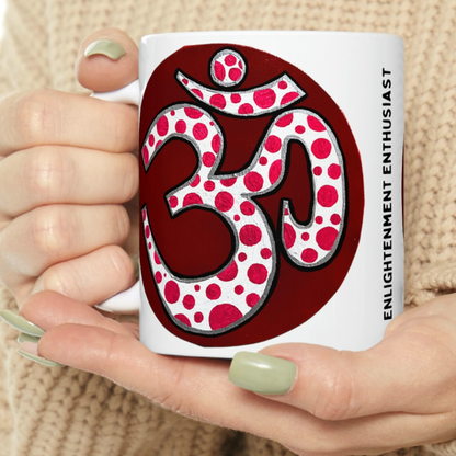 Red & Pink Polka Dot OM - Mug - Arjuna Rigby Art and Lifestyle Store