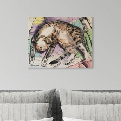 Kitty Savasana - Original Acrylic Painting - Arjuna Rigby Art and Lifestyle Store