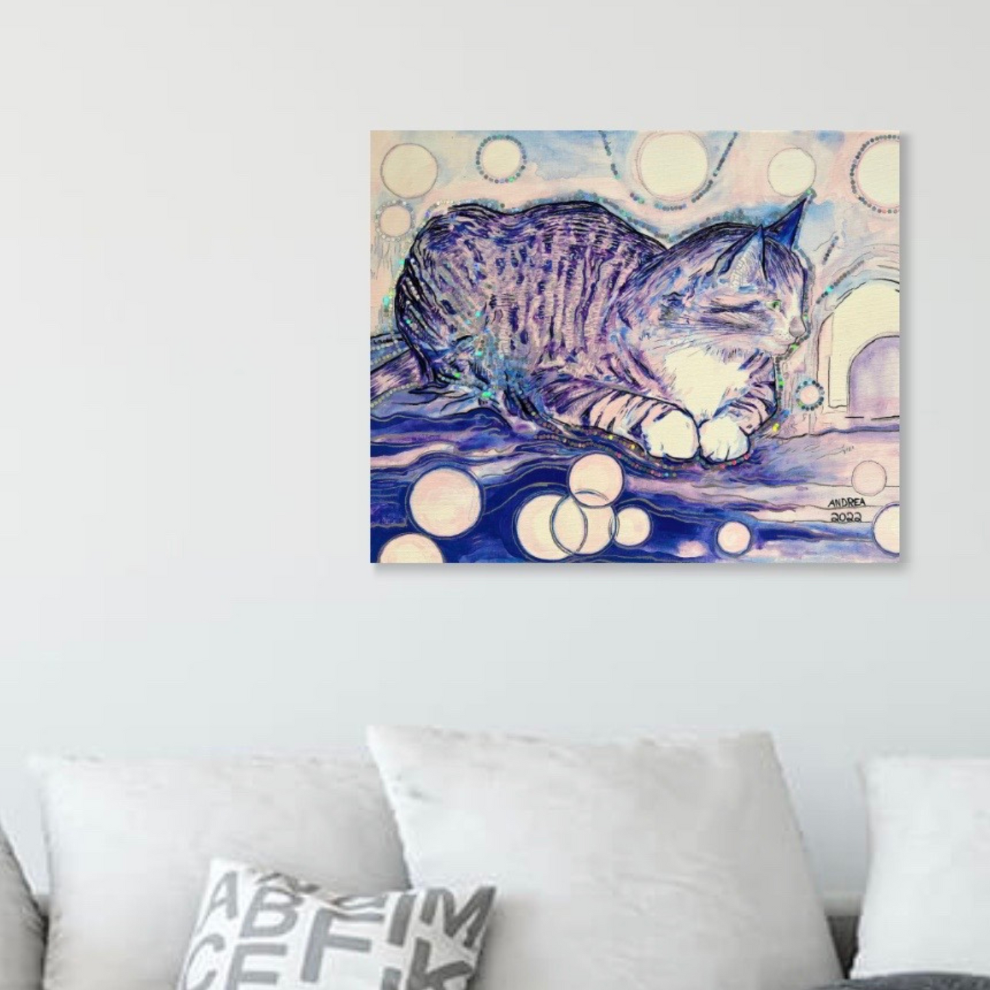 Cat Vibes - Original Acrylic Painting - Arjuna Rigby Art and Lifestyle Store