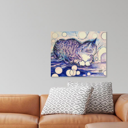 Cat Vibes - Original Acrylic Painting - Arjuna Rigby Art and Lifestyle Store