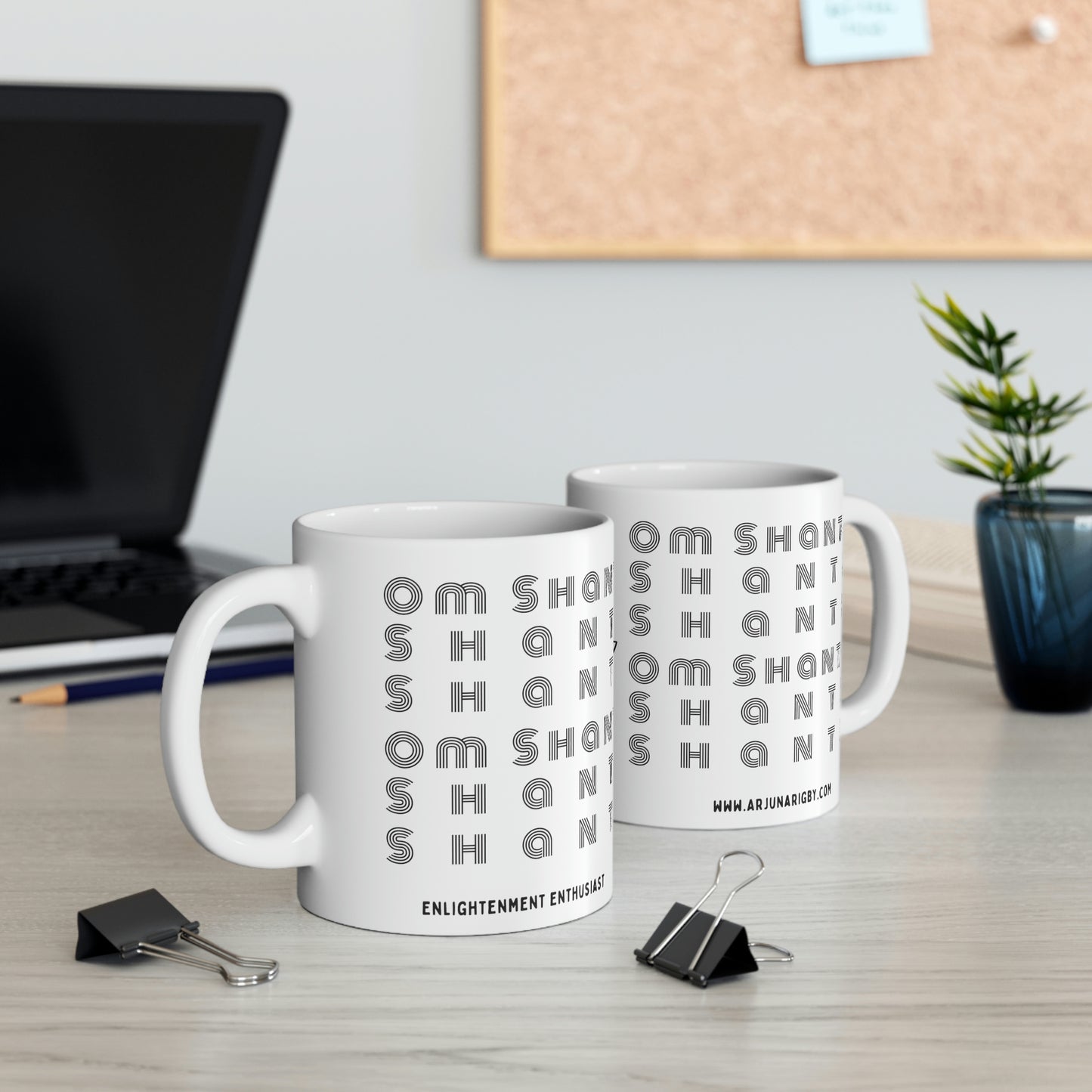 Om Shanti Shanti Shanti - Mug - Arjuna Rigby Art and Lifestyle Store