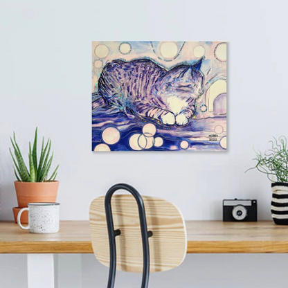 Cat Vibes - Original Acrylic Painting - Arjuna Rigby Art and Lifestyle Store