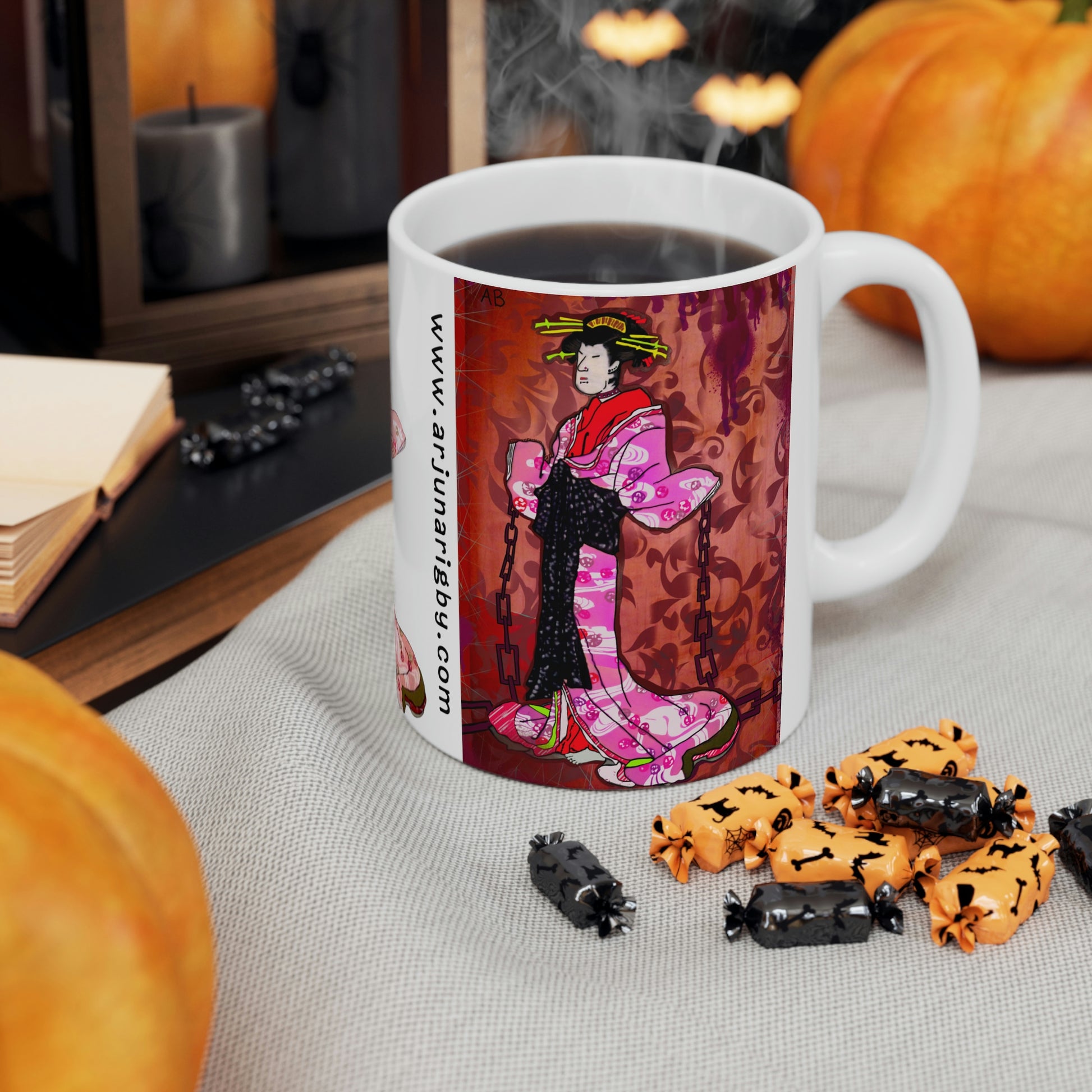 The Moody Geisha - Mug - Arjuna Rigby Art and Lifestyle Store