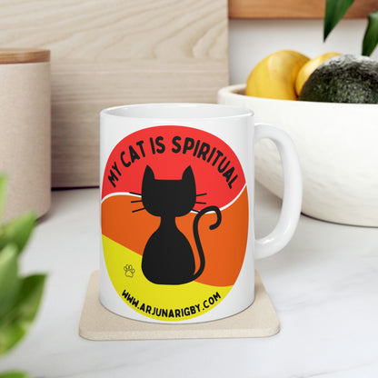 My Cat is Spiritual - Mug - Arjuna Rigby Art and Lifestyle Store