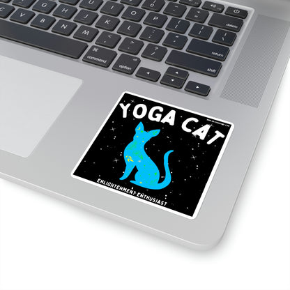 Yoga Cat (Black) Sticker - Arjuna Rigby Art and Lifestyle Store