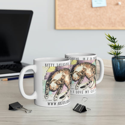 Kitty Savasana - Mug - Arjuna Rigby Art and Lifestyle Store