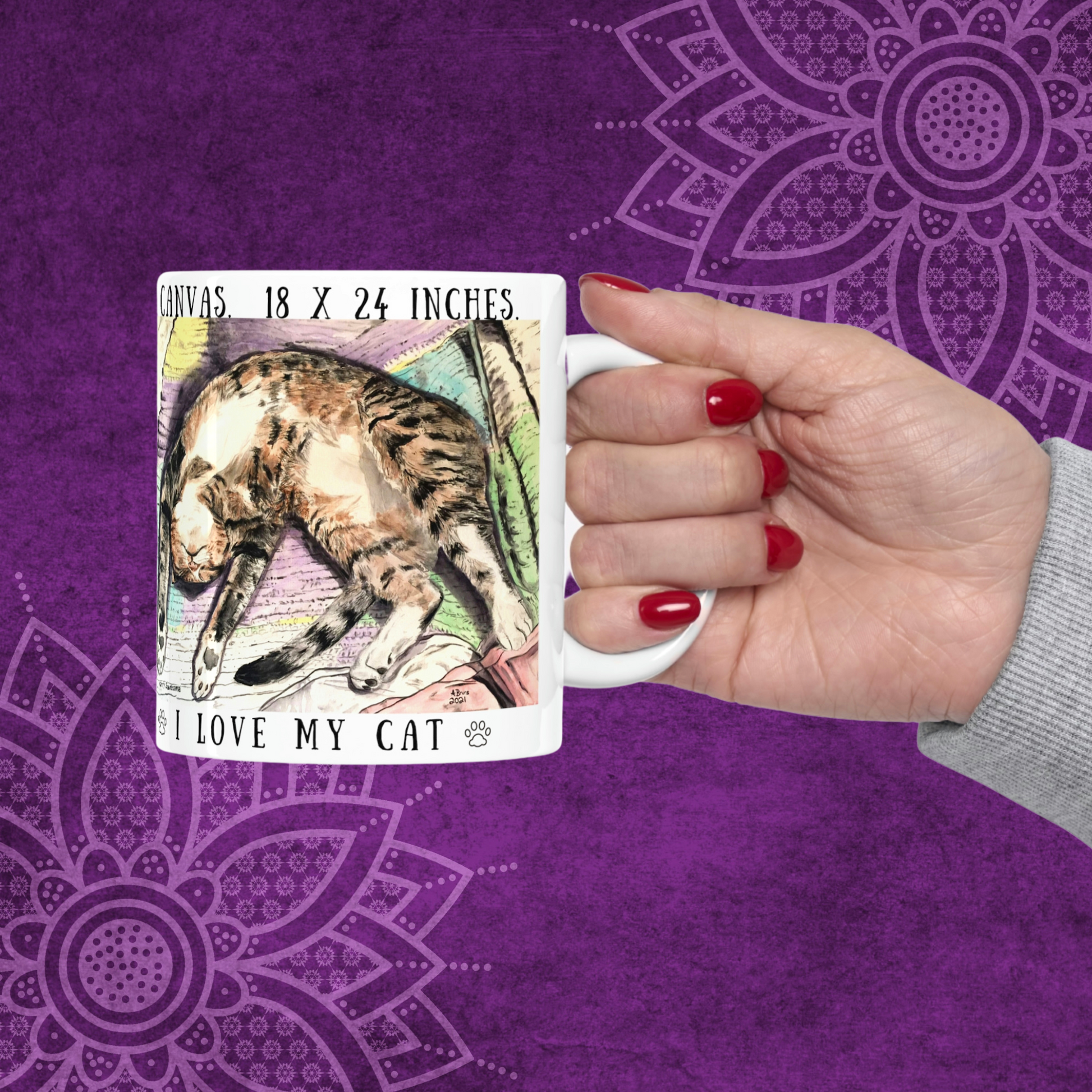 Kitty Savasana - Mug - Arjuna Rigby Art and Lifestyle Store