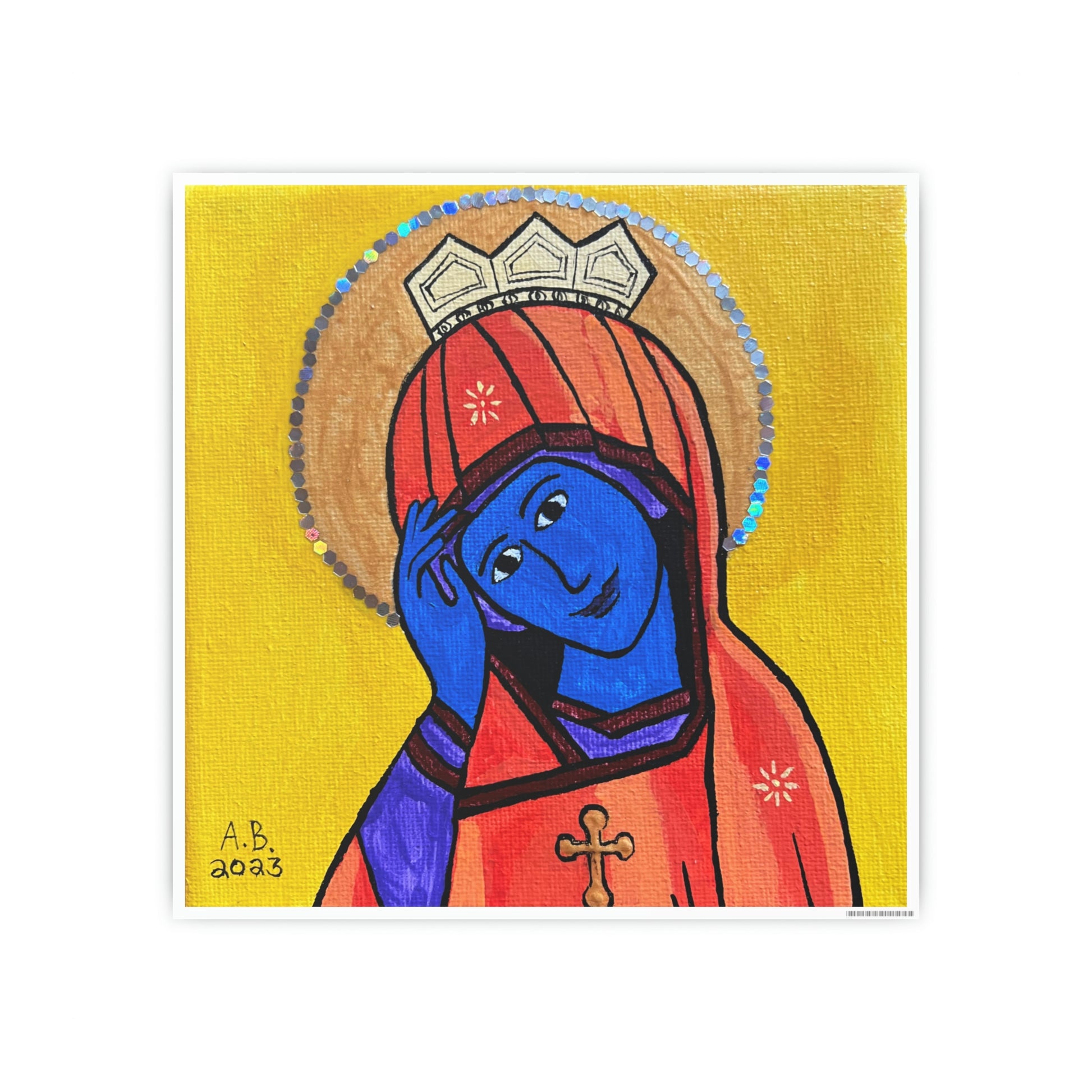 Mary Queen of Heaven Small Square- Print - Arjuna Rigby Art and Lifestyle Store