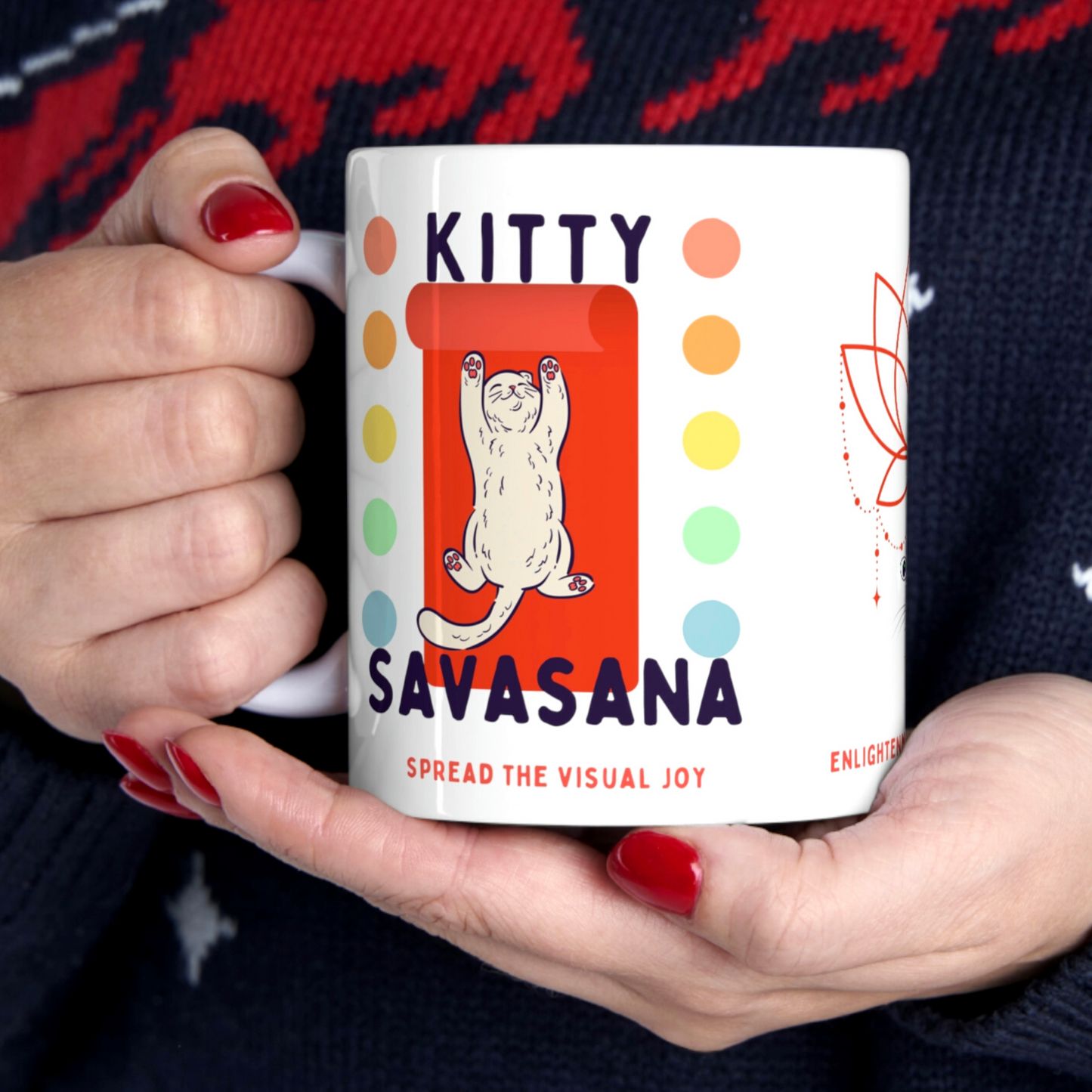 Kitty Savasana Mug - Arjuna Rigby Art and Lifestyle Store