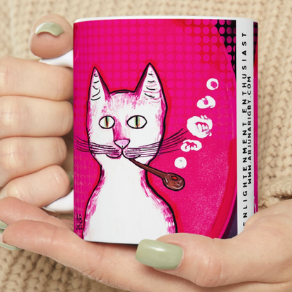 Hot Pink Gentleman's Cat - Mug - Arjuna Rigby Art and Lifestyle Store