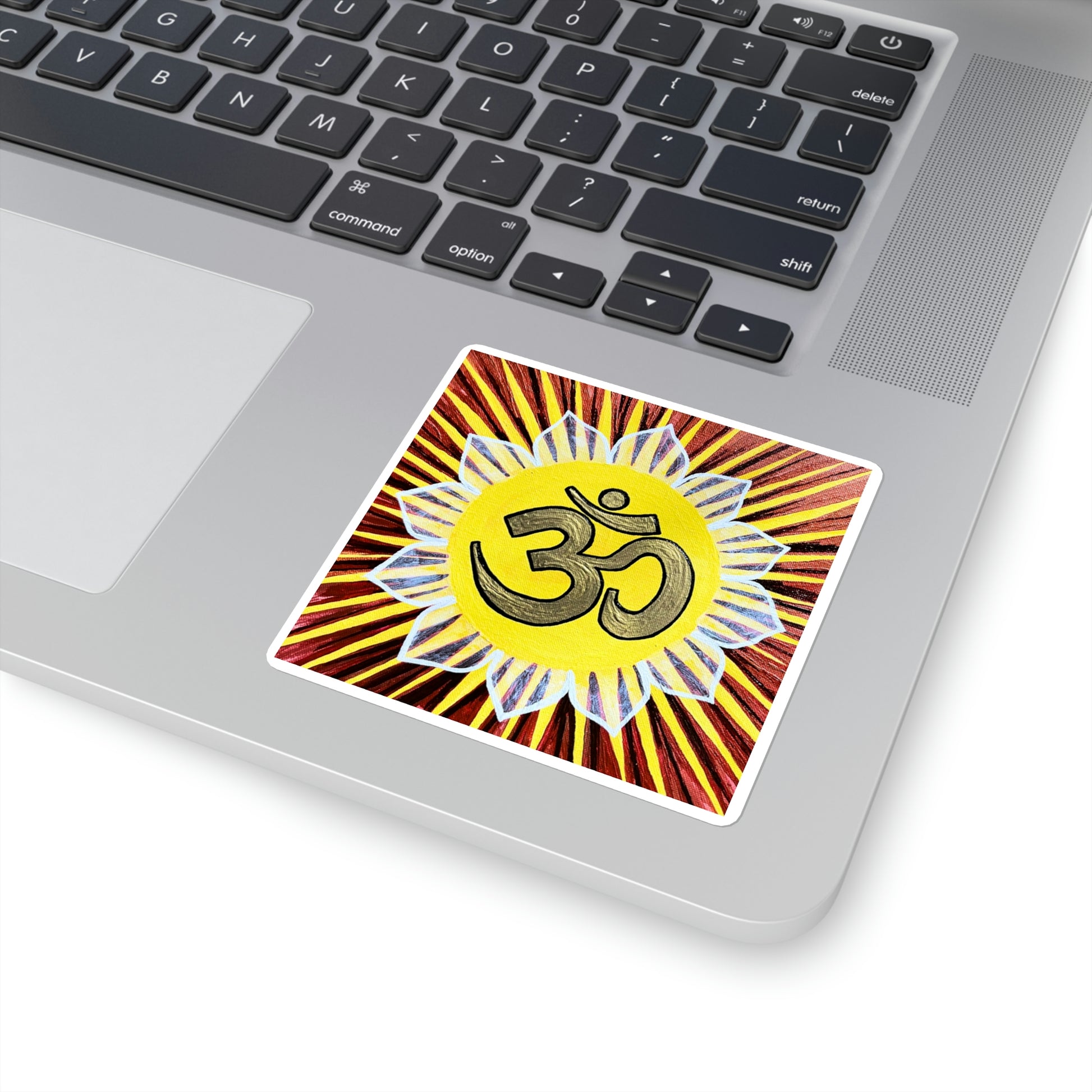 Red & Gold AUM Sticker - Arjuna Rigby Art and Lifestyle Store