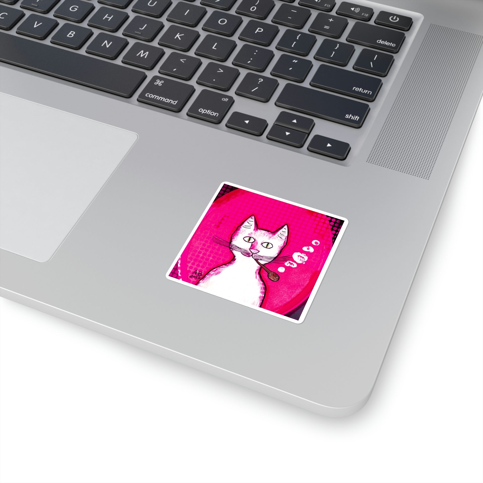 Hot Pink Gentleman's Cat - Sticker - Arjuna Rigby Art and Lifestyle Store