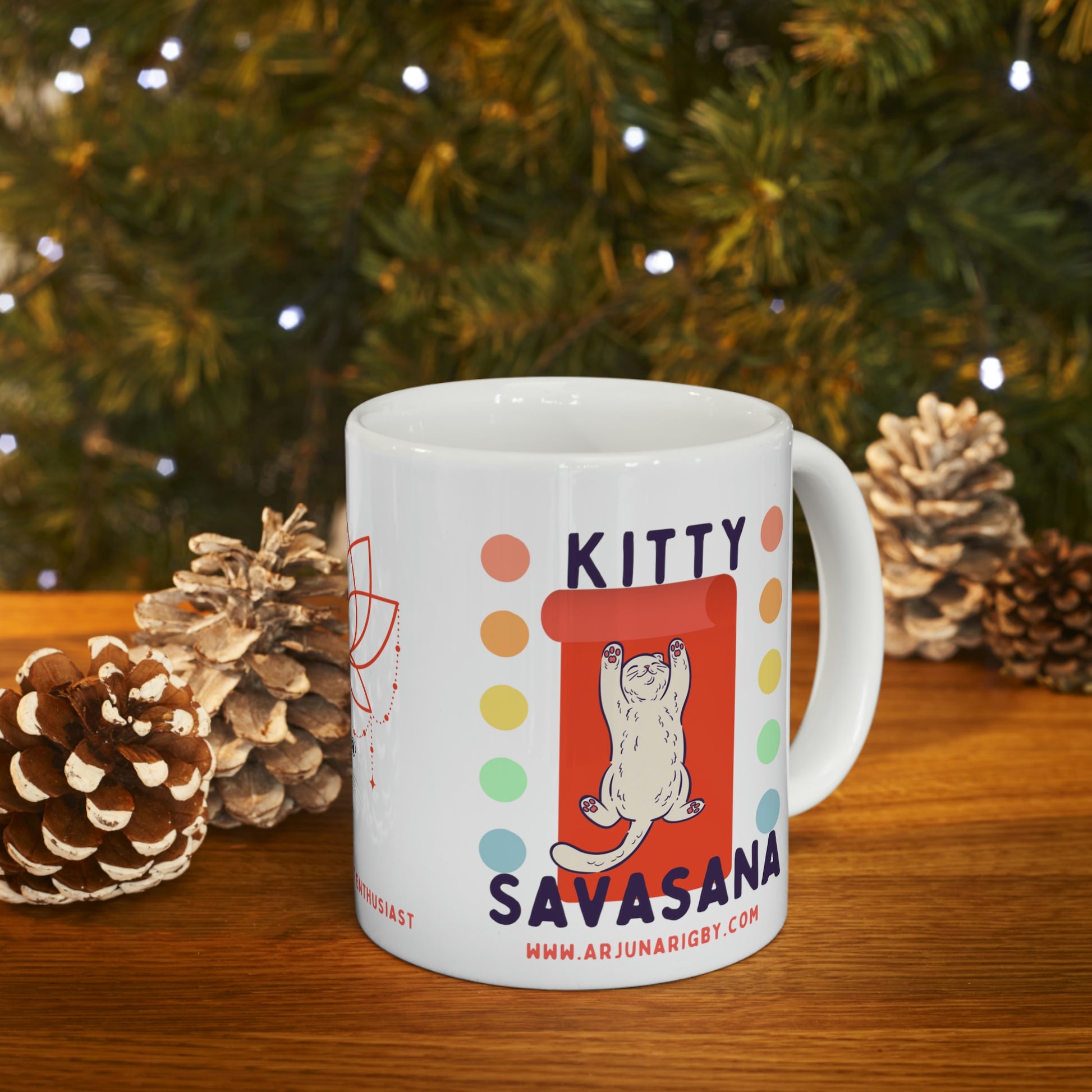 Kitty Savasana Mug - Arjuna Rigby Art and Lifestyle Store