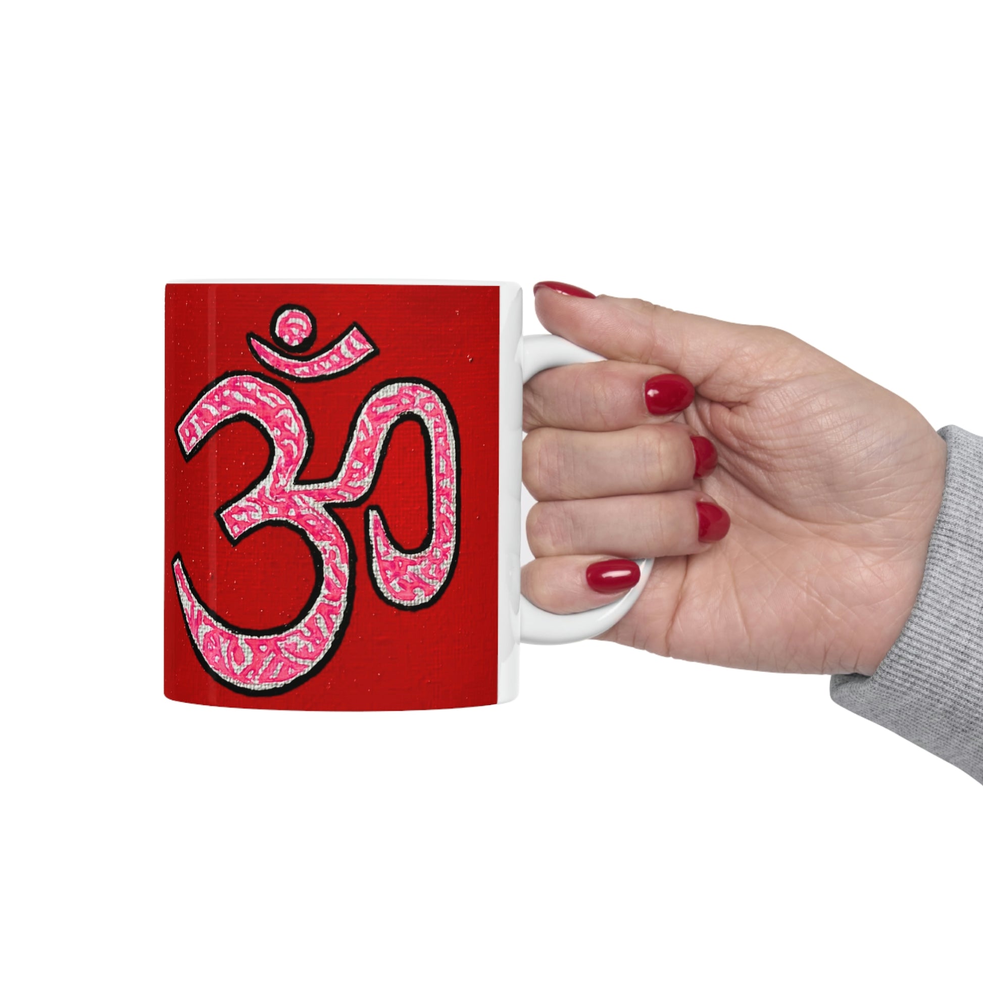 Pink & Silver OM - Mug - Arjuna Rigby Art and Lifestyle Store