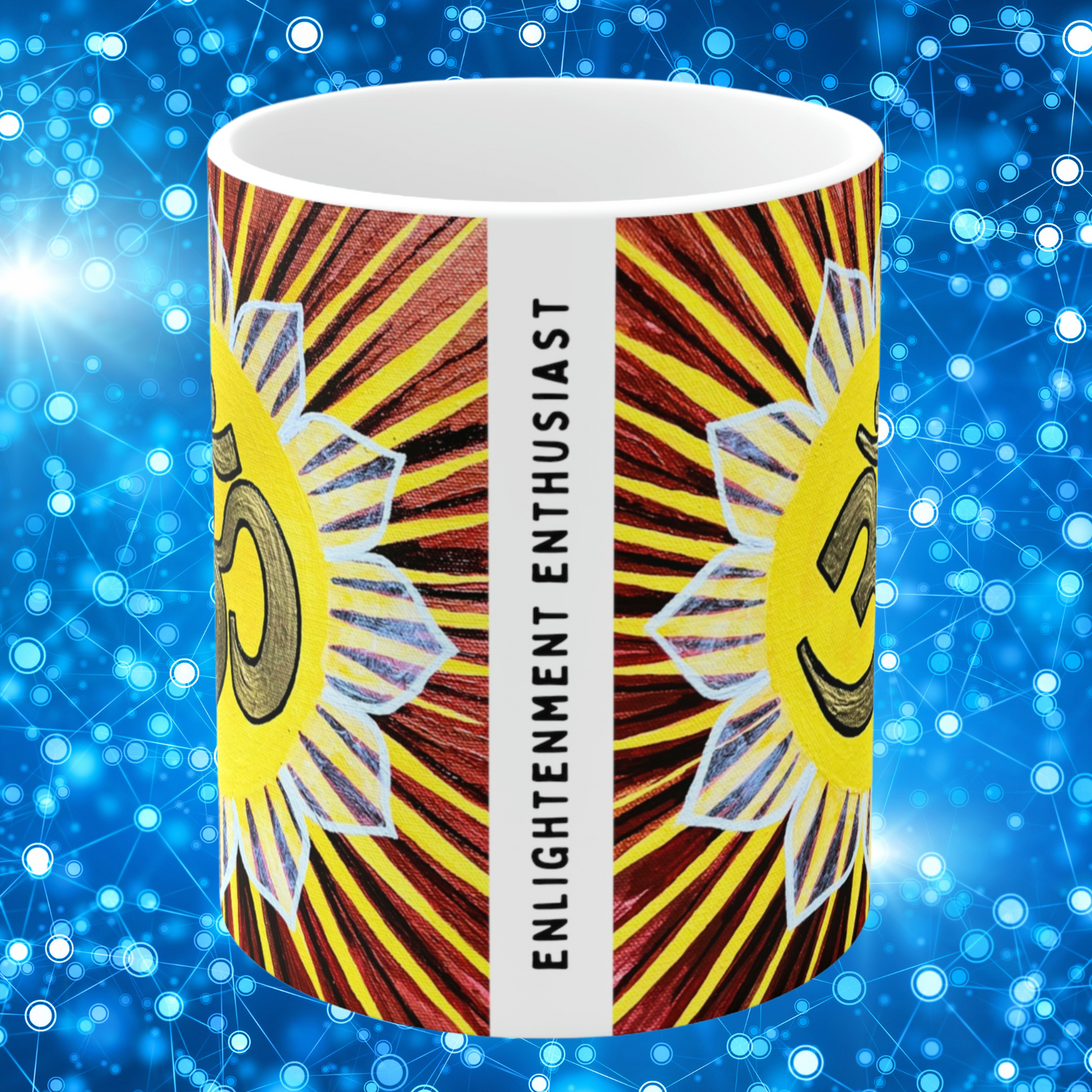 Gold Sunburst OM - Mug - Arjuna Rigby Art and Lifestyle Store