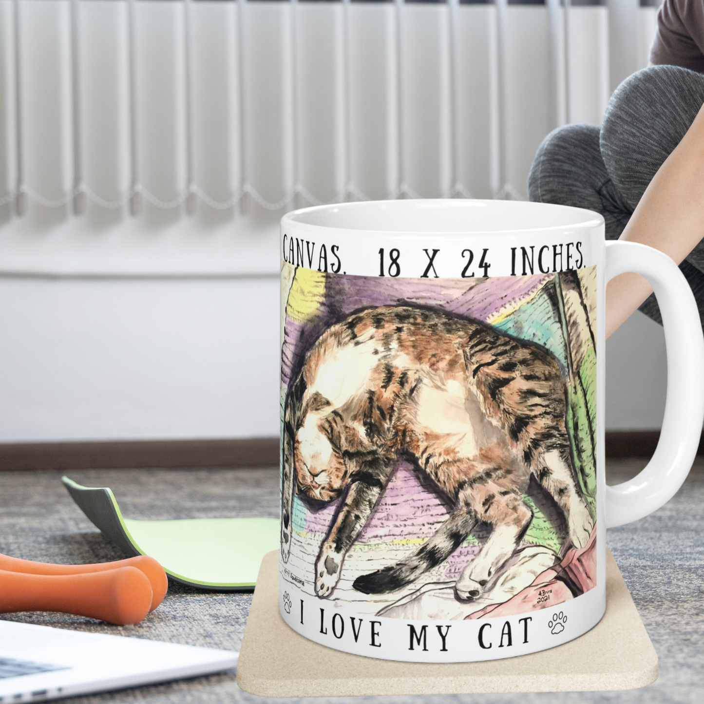 Kitty Savasana - Mug - Arjuna Rigby Art and Lifestyle Store