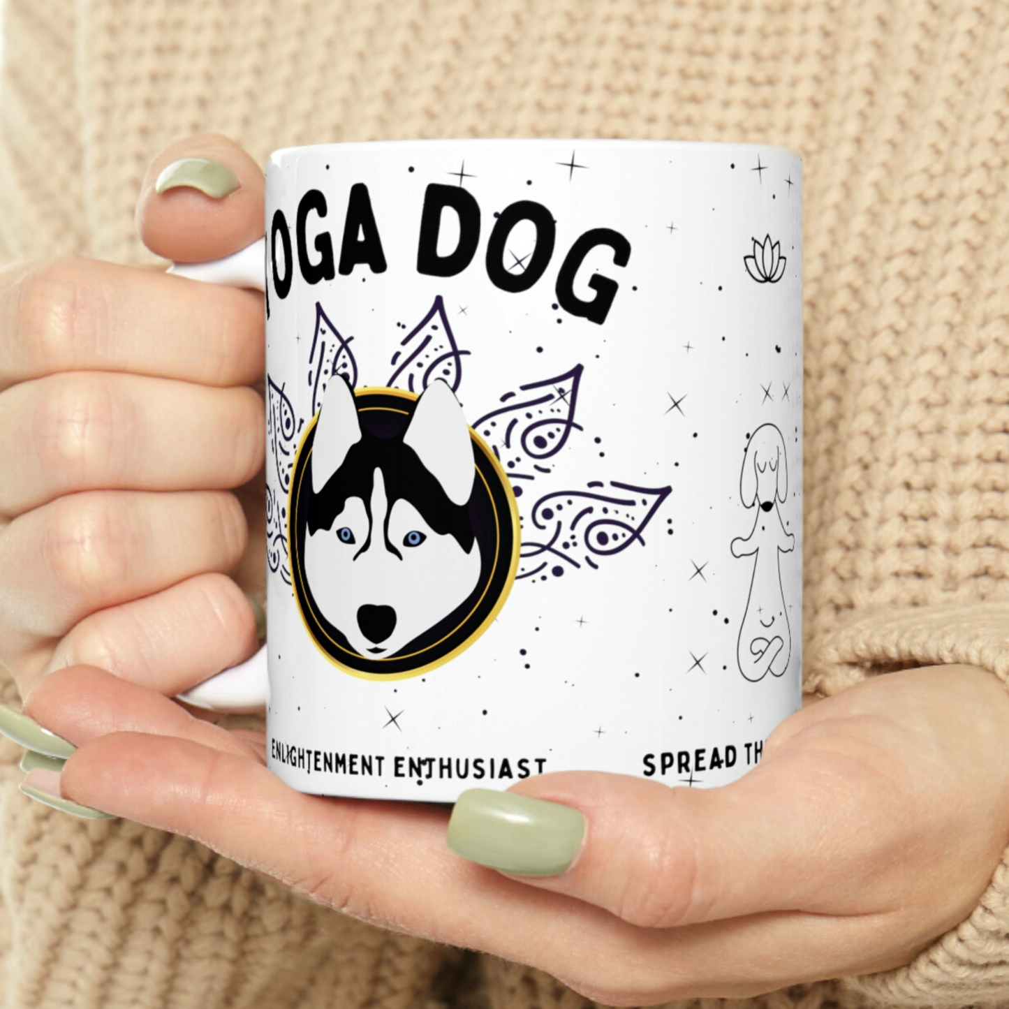 Yoga Dog Mug - Arjuna Rigby Art and Lifestyle Store