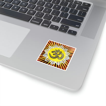 Red & Gold AUM Sticker - Arjuna Rigby Art and Lifestyle Store