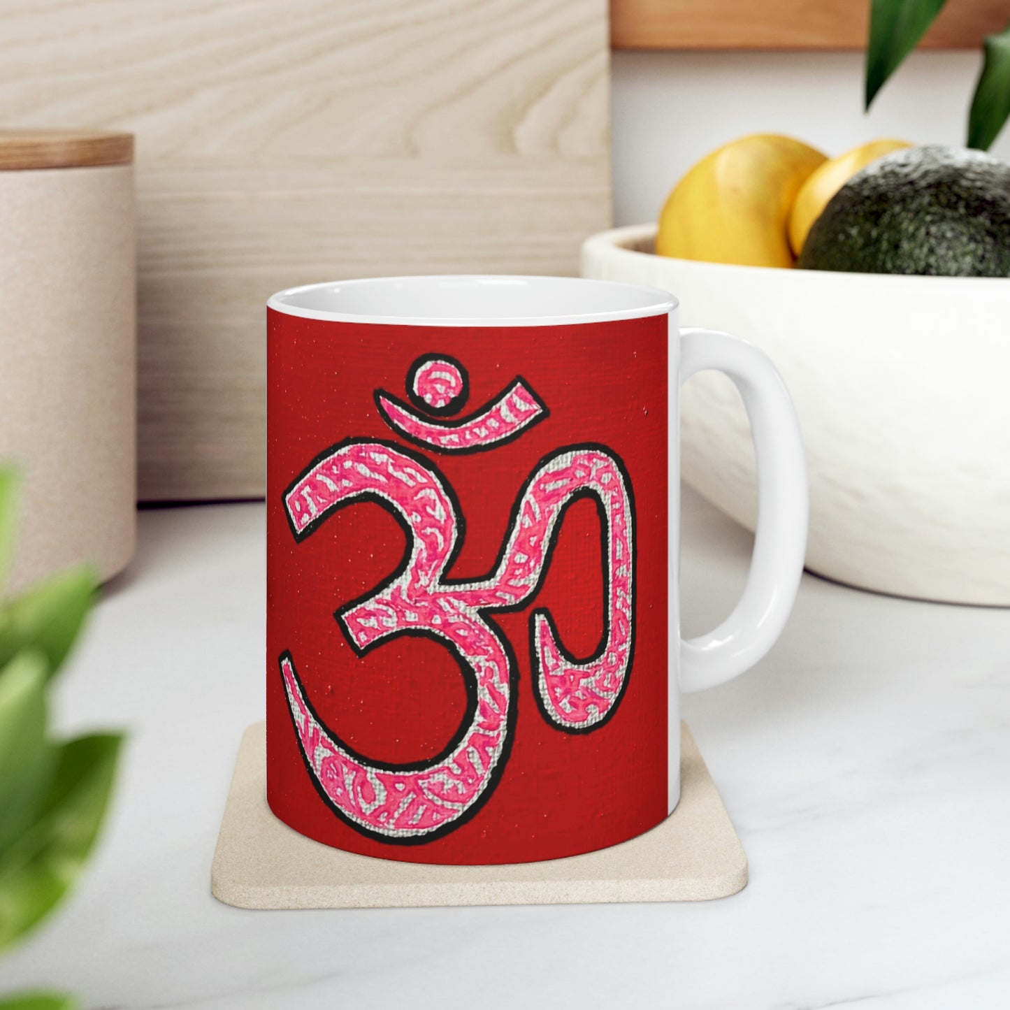 Pink & Silver OM - Mug - Arjuna Rigby Art and Lifestyle Store