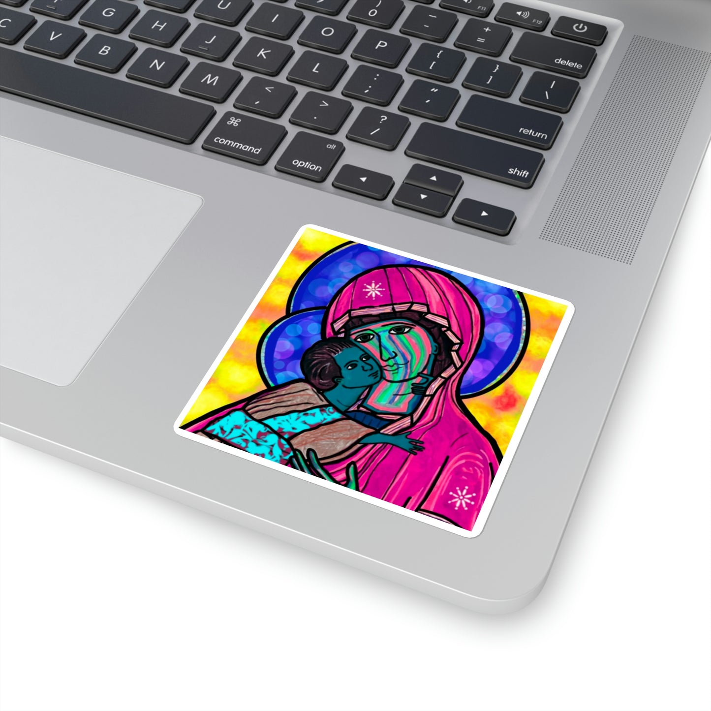 Madonna & Child Sticker (Pink Robes) - Arjuna Rigby Art and Lifestyle Store