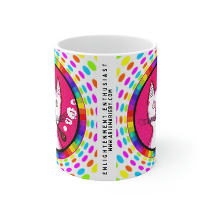 Trippy Happy Gentleman's Cat - Mug - Arjuna Rigby Art and Lifestyle Store