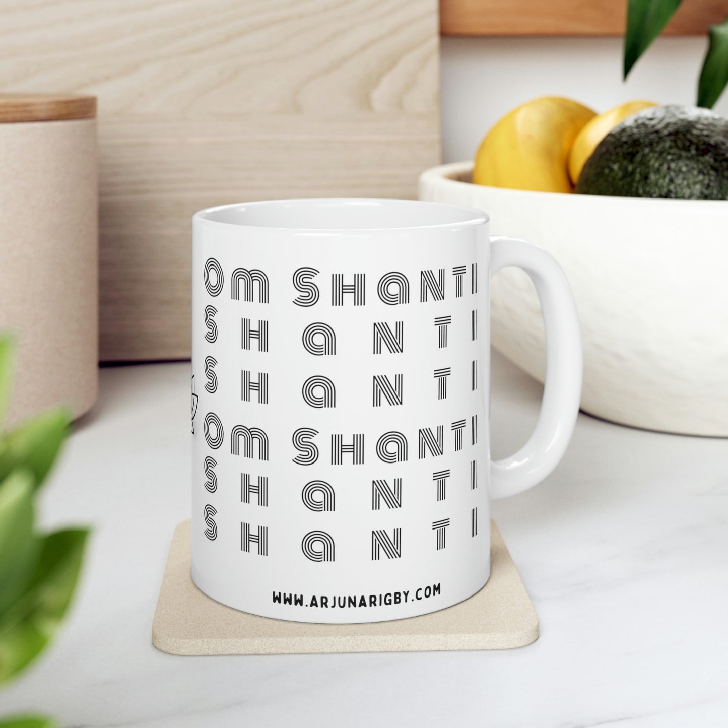 Om Shanti Shanti Shanti - Mug - Arjuna Rigby Art and Lifestyle Store