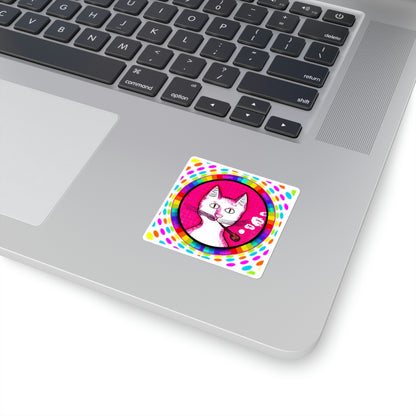 Gentleman's Cat Sticker - Trippy Happy - Arjuna Rigby Art and Lifestyle Store