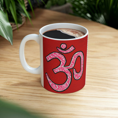 Pink & Silver OM - Mug - Arjuna Rigby Art and Lifestyle Store