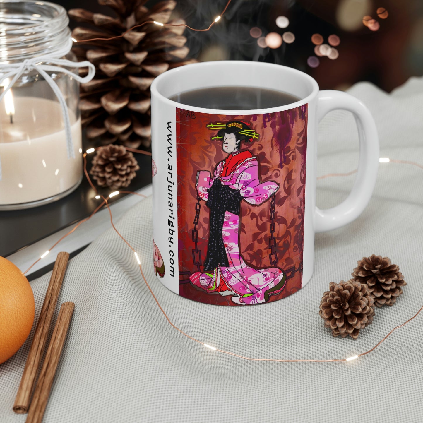 The Moody Geisha - Mug - Arjuna Rigby Art and Lifestyle Store