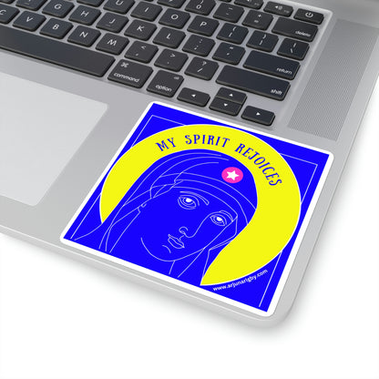 My Spirit Rejoices Sticker (Blue) - Arjuna Rigby Art and Lifestyle Store