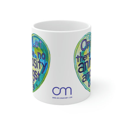 Om Let There Be No Animosity Amongst Us - Mug - Arjuna Rigby Art and Lifestyle Store