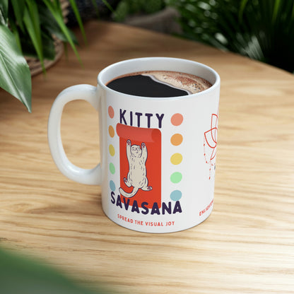 Kitty Savasana Mug - Arjuna Rigby Art and Lifestyle Store