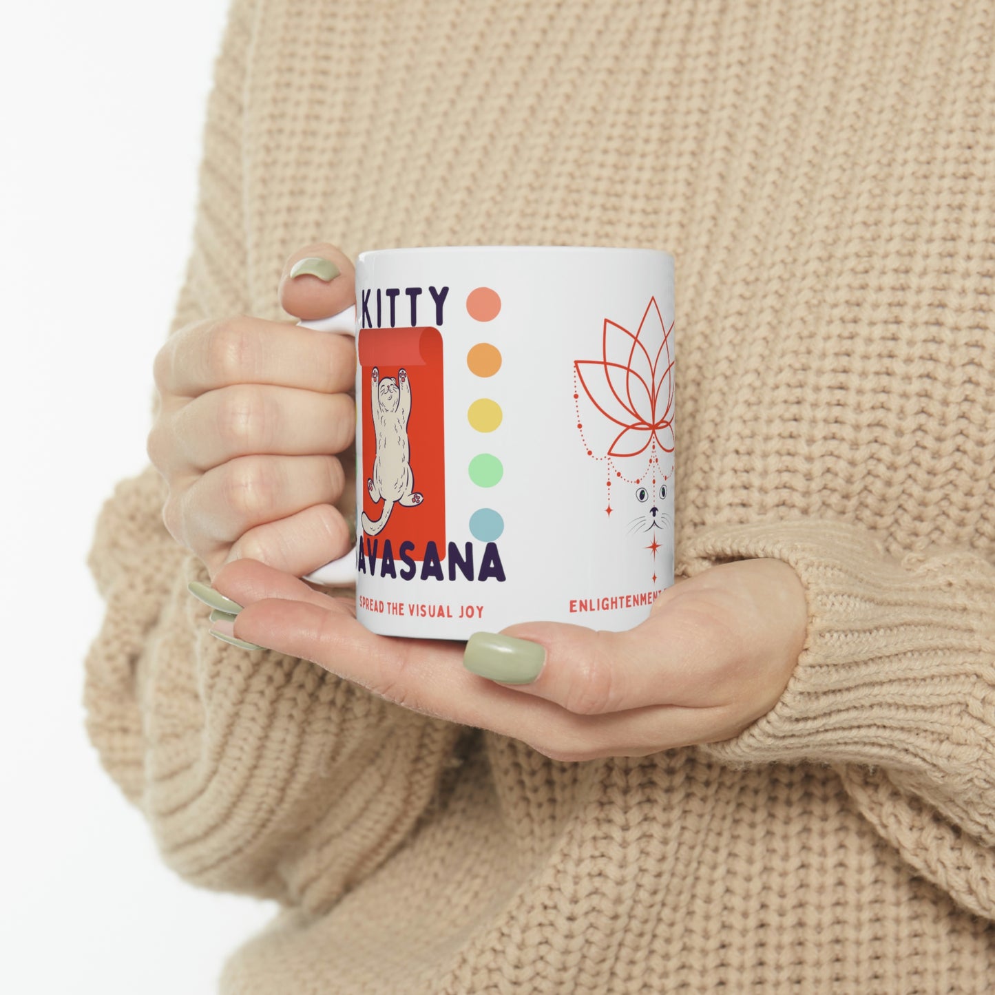 Kitty Savasana Mug - Arjuna Rigby Art and Lifestyle Store