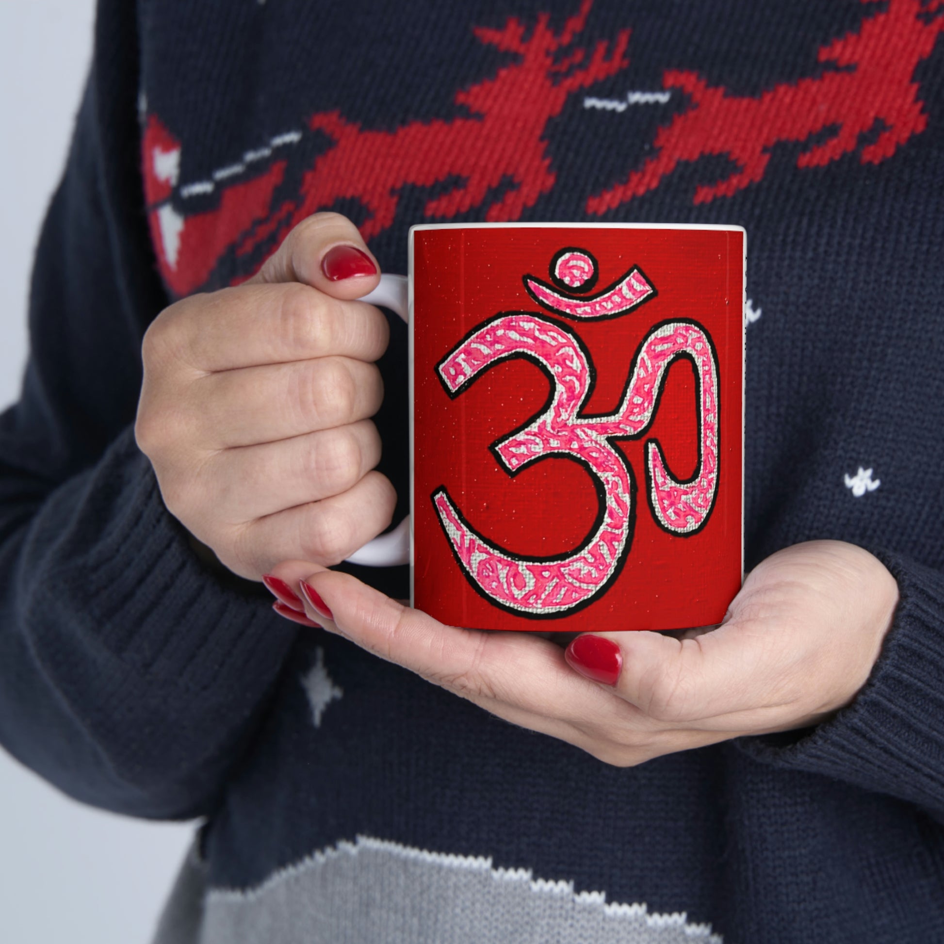 Pink & Silver OM - Mug - Arjuna Rigby Art and Lifestyle Store