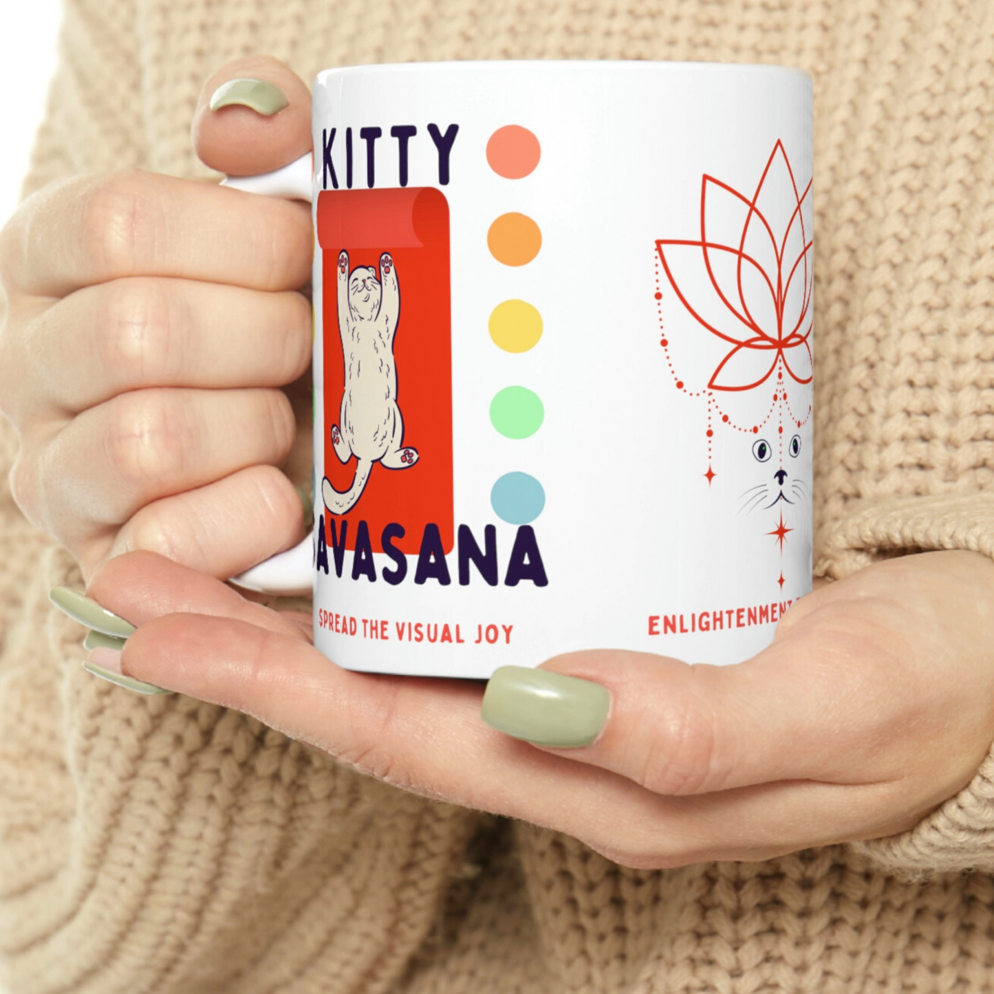 Kitty Savasana Mug - Arjuna Rigby Art and Lifestyle Store