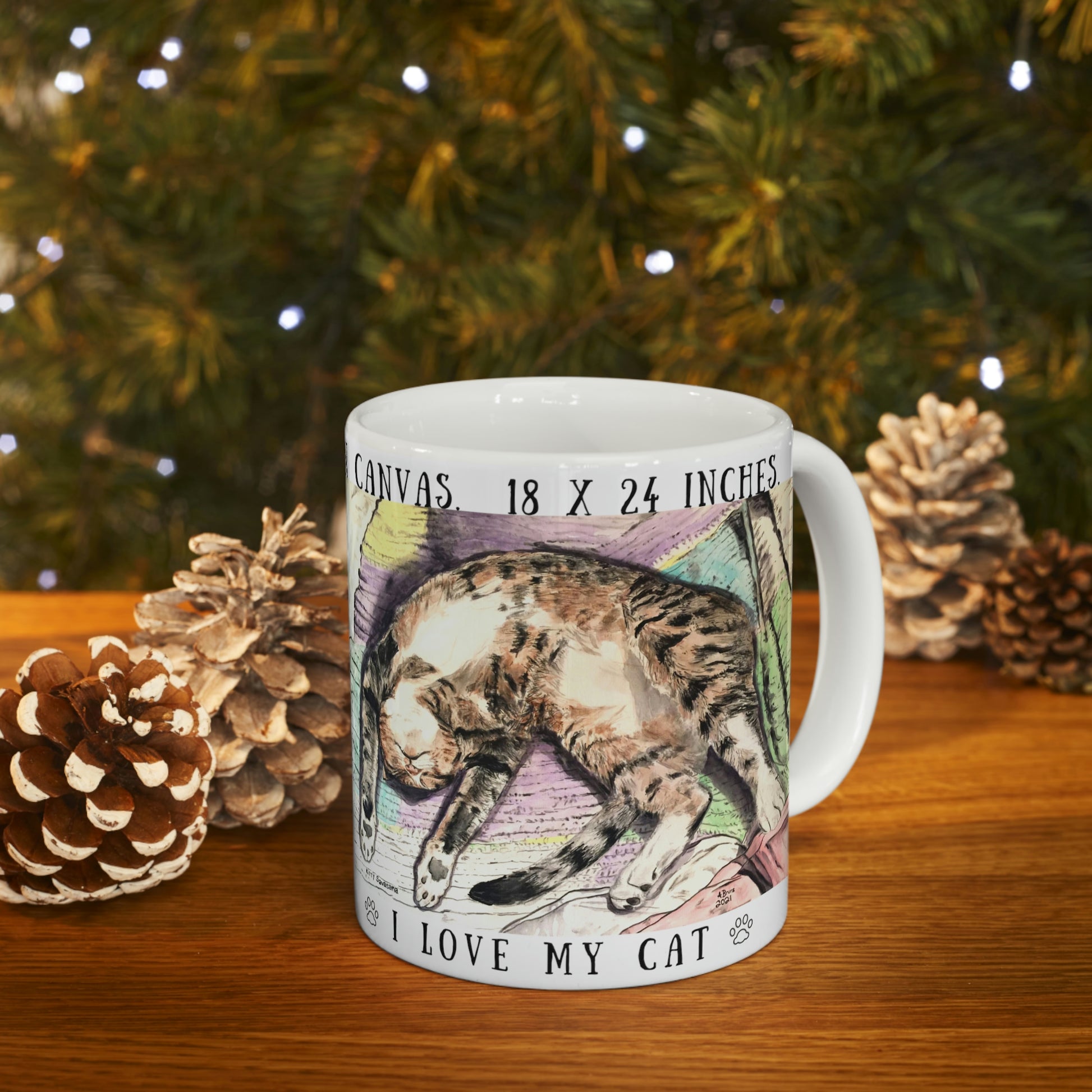 Kitty Savasana - Mug - Arjuna Rigby Art and Lifestyle Store