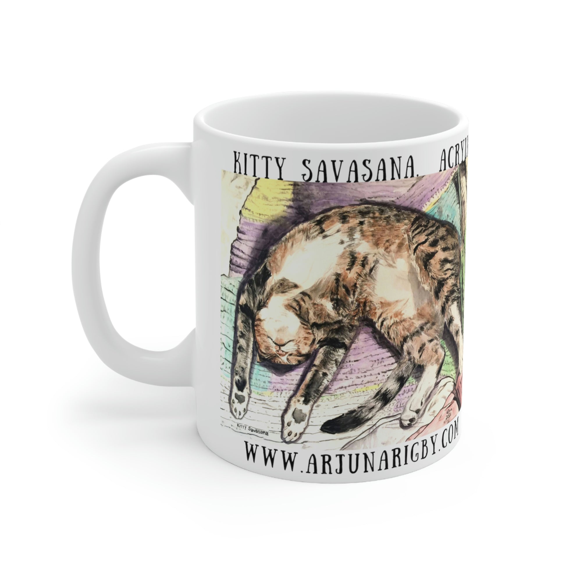 Kitty Savasana - Mug - Arjuna Rigby Art and Lifestyle Store