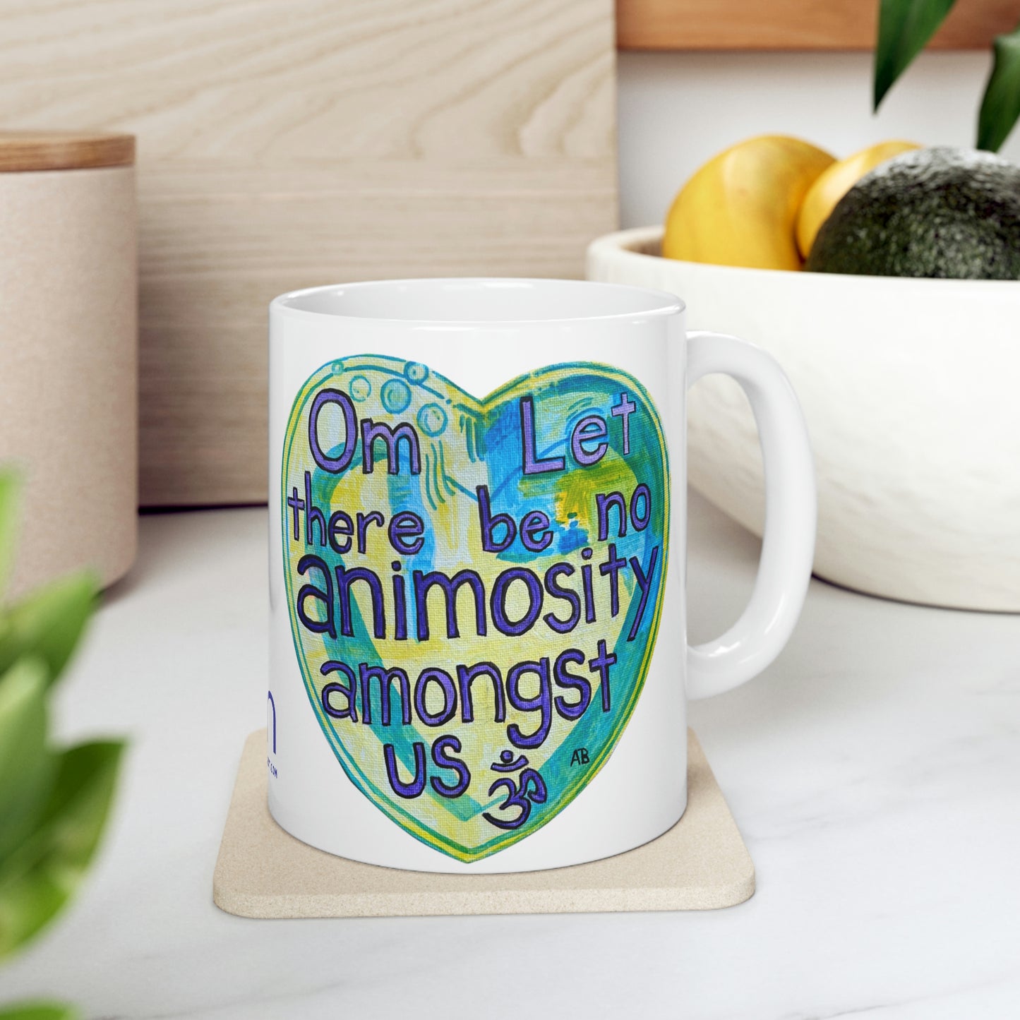 Om Let There Be No Animosity Amongst Us - Mug - Arjuna Rigby Art and Lifestyle Store