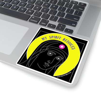 My Spirit Rejoices Sticker (Black) - Arjuna Rigby Art and Lifestyle Store