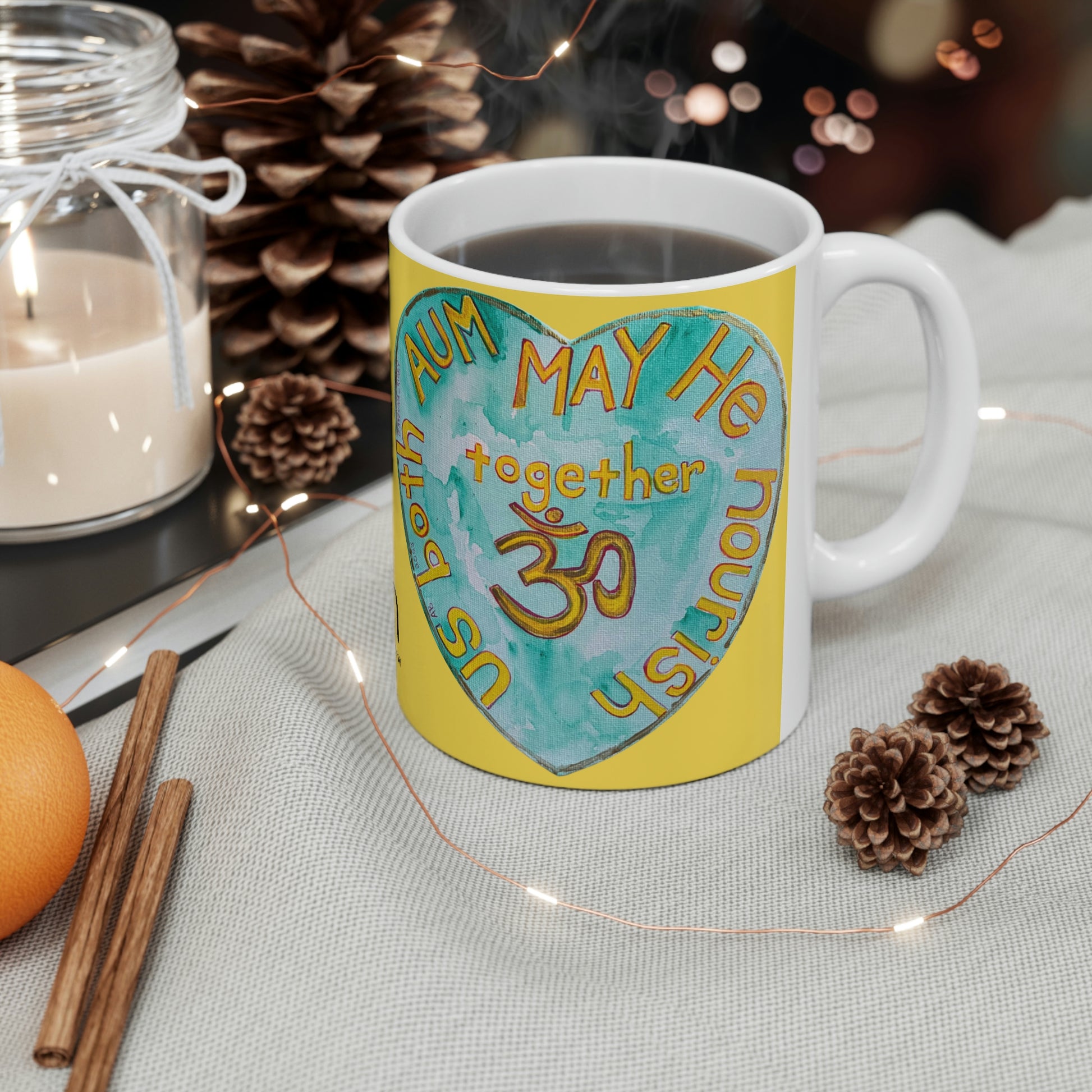 AUM May He Nourish Us Both Together - Mug - Arjuna Rigby Art and Lifestyle Store