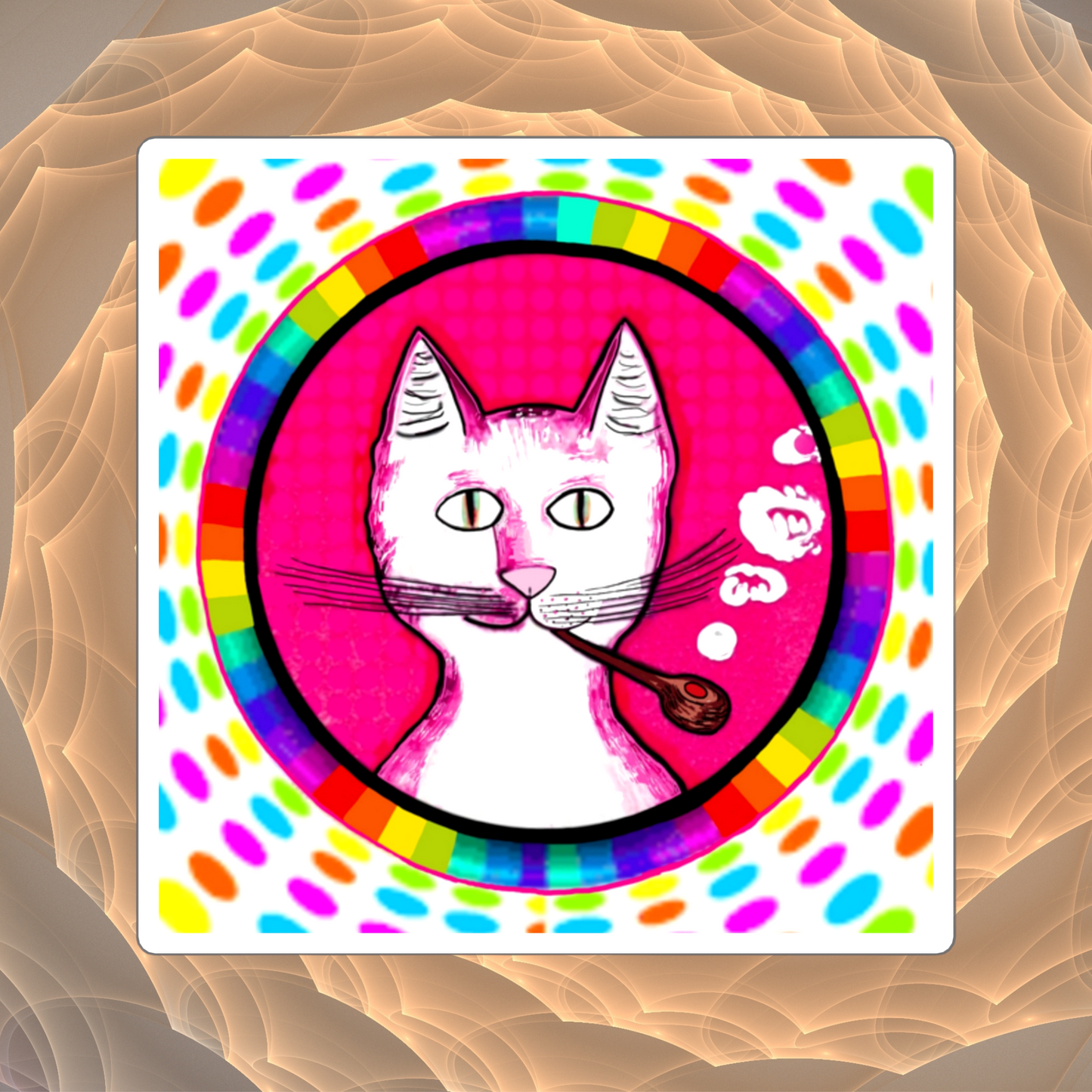 Gentleman's Cat Sticker - Trippy Happy - Arjuna Rigby Art and Lifestyle Store