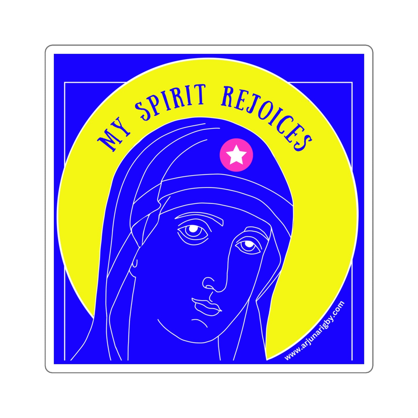 My Spirit Rejoices Sticker (Blue) - Arjuna Rigby Art and Lifestyle Store