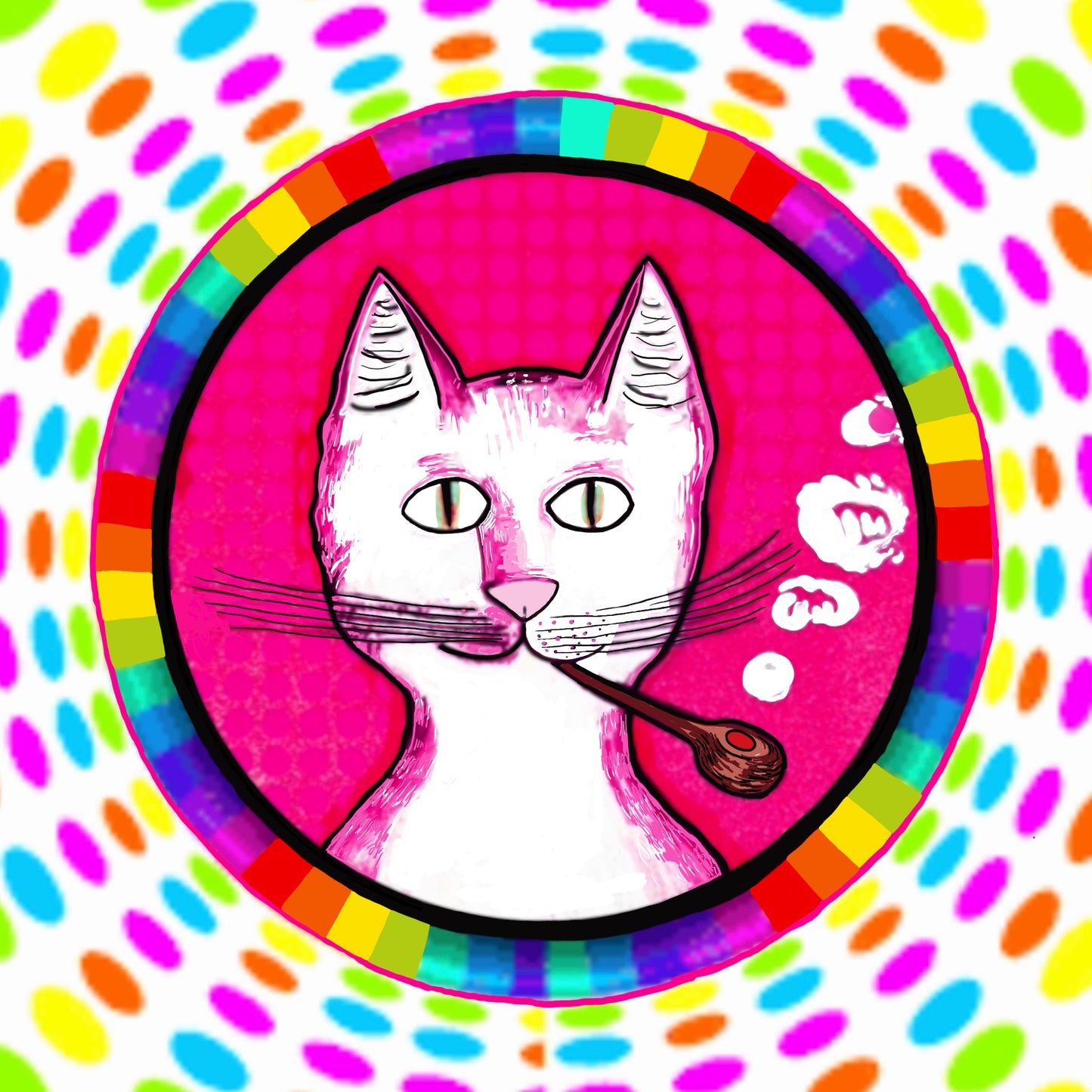 Gentleman's Cat Sticker - Trippy Happy - Arjuna Rigby Art and Lifestyle Store