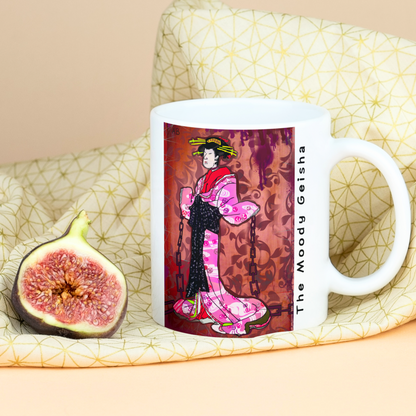 The Moody Geisha - Mug - Arjuna Rigby Art and Lifestyle Store