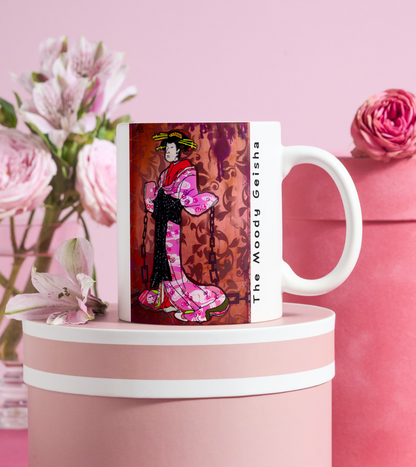 The Moody Geisha - Mug - Arjuna Rigby Art and Lifestyle Store